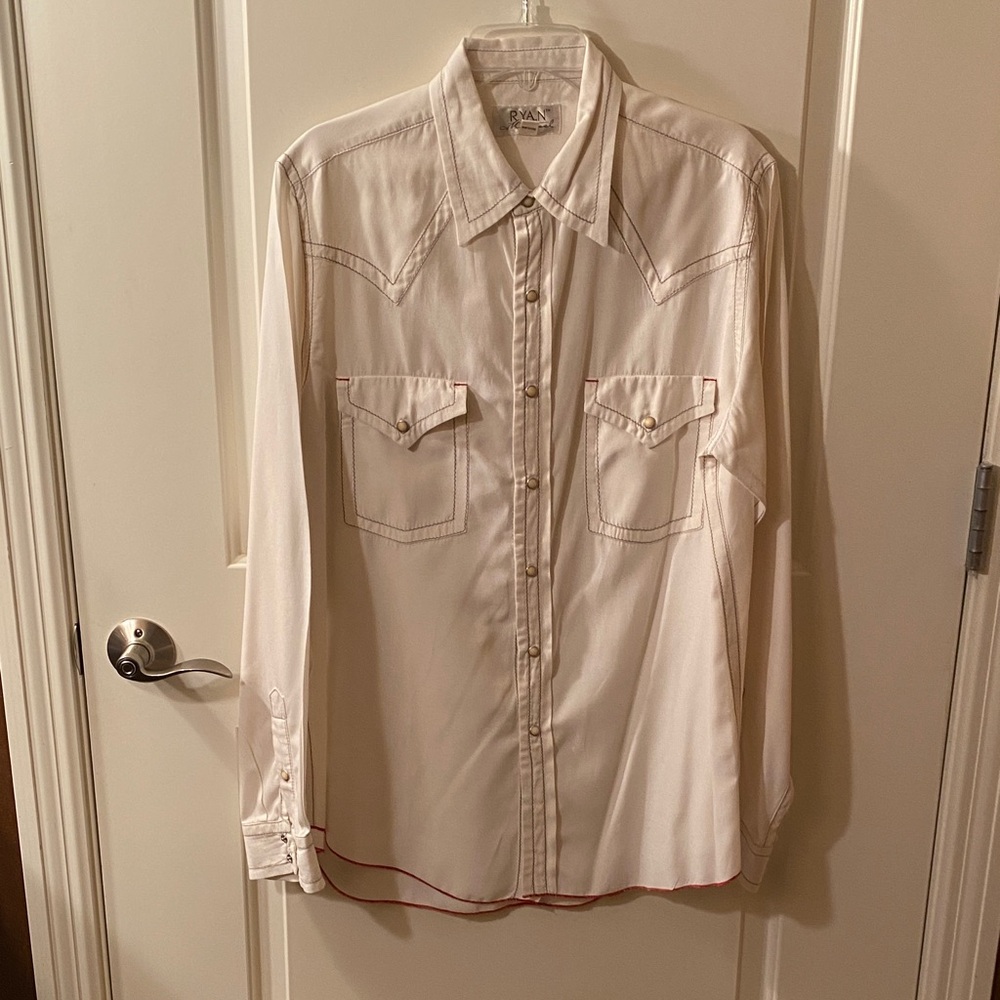 Men's Cream Western Button Down Shirt